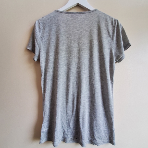 Tory Burch Heather Grey Tee short with embleshment XS super soft handfeel - Picture 2 of 8